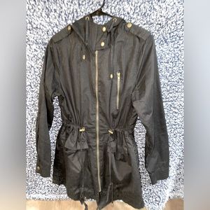 Fashion Nova Hooded Jacket Womens Size Medium Black Cotton Full Zip Wanderer